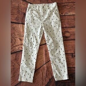 Oat New York Cream and Black Polka Dot Chinos